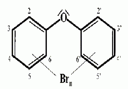 Poli-brómozott difeniléterek szerkezeti képlete