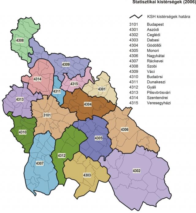 Kistérségek Közép-Magyarország területén