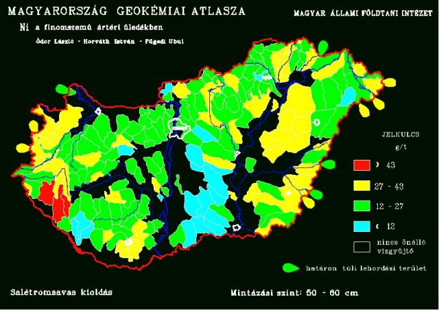 Nikkel természetes koncentrációja Magyarország talajaiban