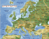 Európa domborzati térképe, országhatárokkal